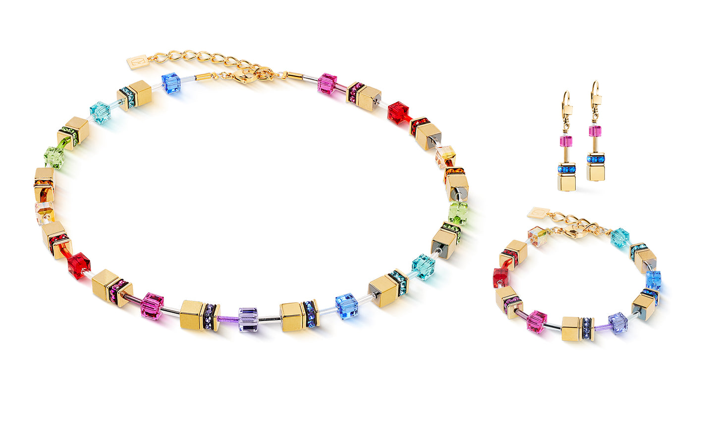GeoCUBE® Iconic Metallic earrings Rainbow gold