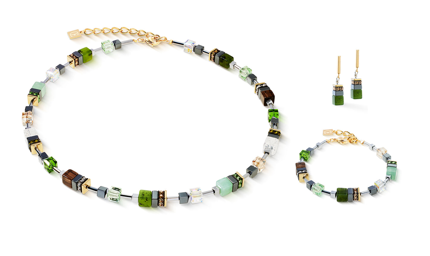 GeoCUBE® Precious Motion necklace Forest Light gold