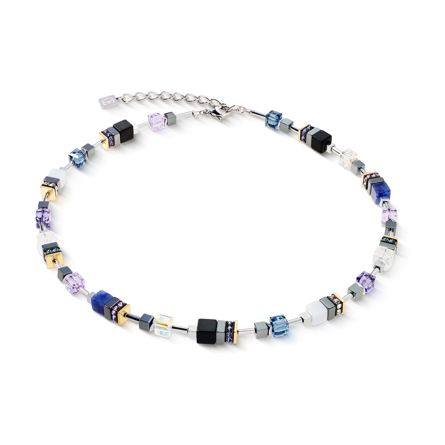 GeoCUBE® Precious Motion Necklace Blue Moon Bicolour