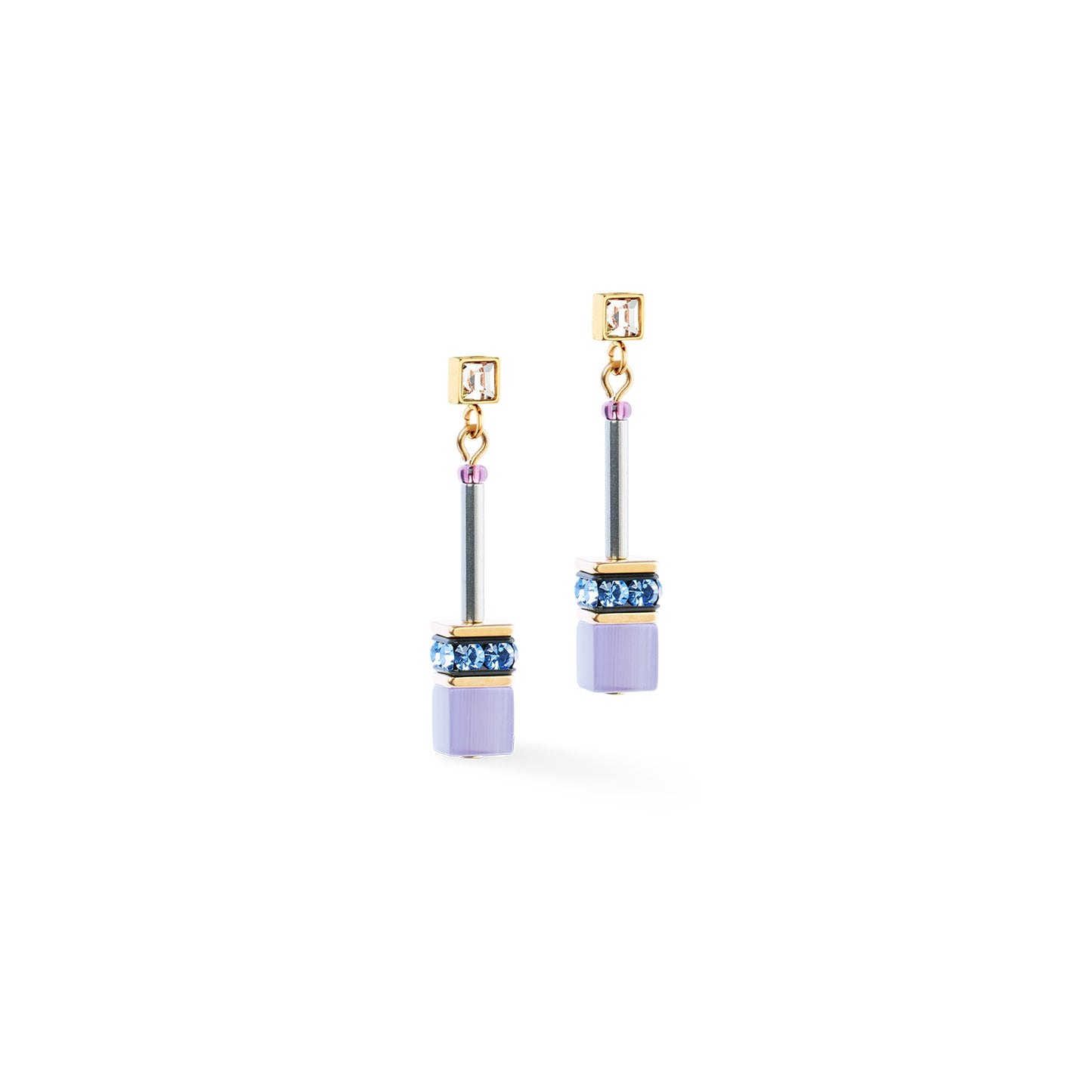 GeoCUBE® Iconic Chain Earrings Mystic Orchid Gold