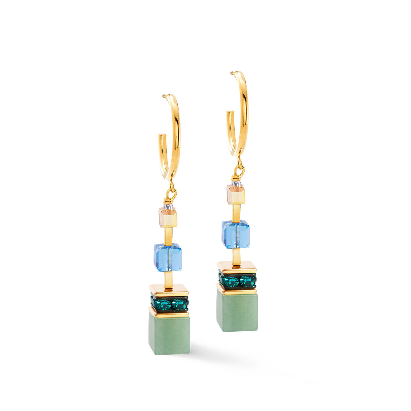 GeoCUBE® Precious Statement Earrings Gold-Spring
