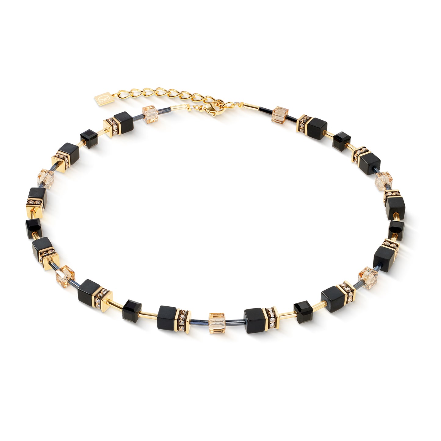 GeoCUBE® Necklace Onyx Black-Gold