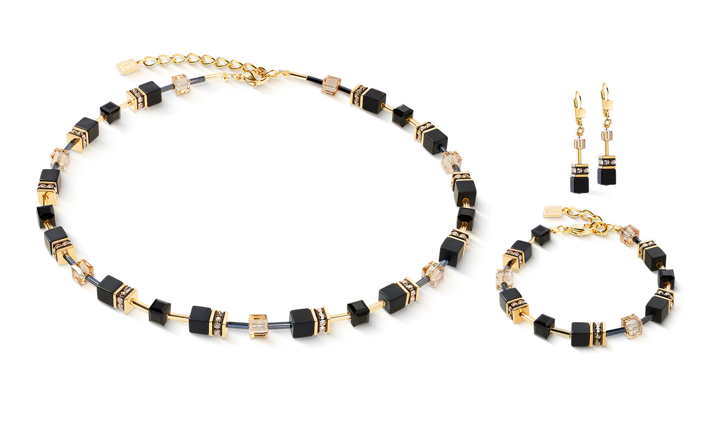 GeoCUBE® Bracelet Onyx Black-Gold