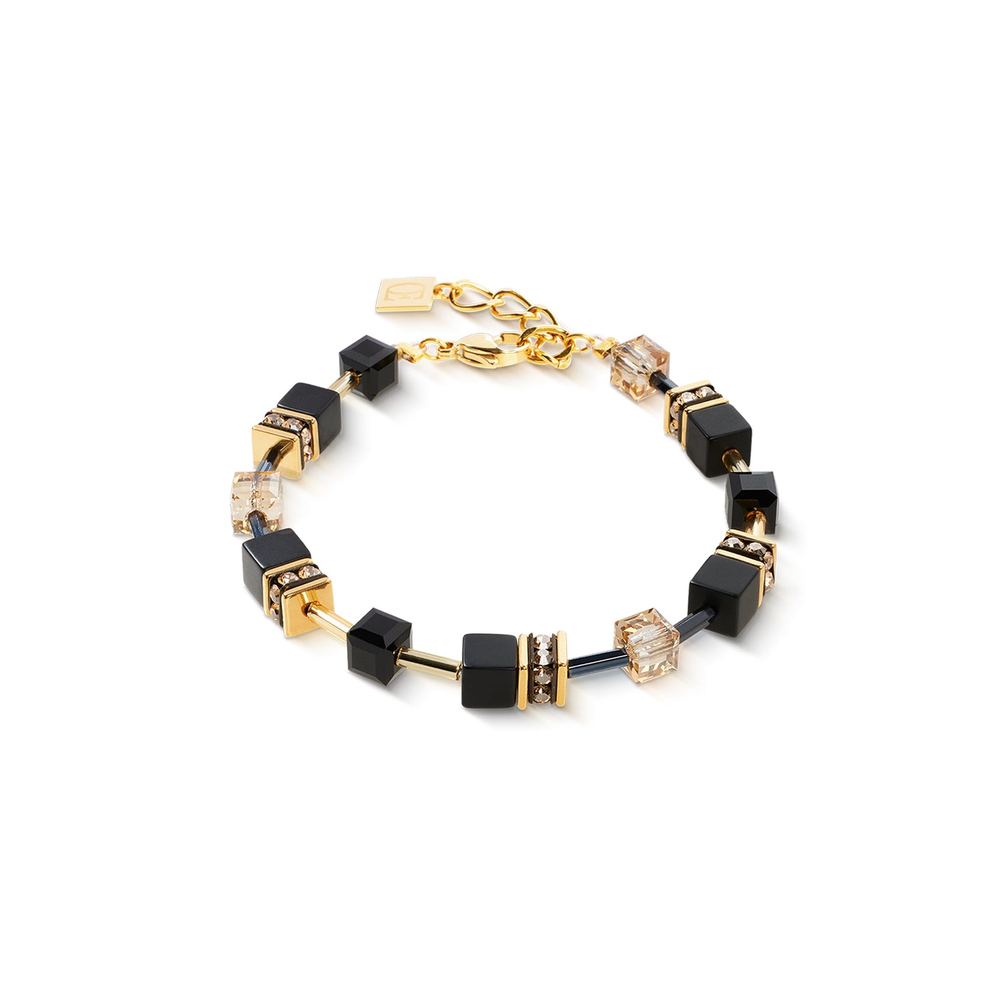 GeoCUBE® Bracelet Onyx Black-Gold