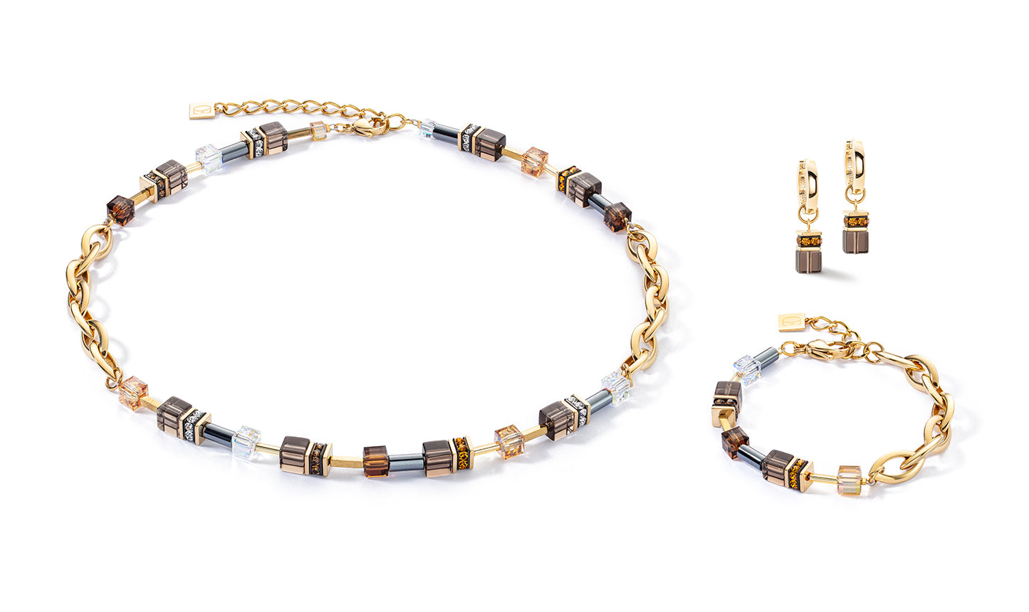 GeoCUBE® Chunky Chain Bracelet Gold-Brown