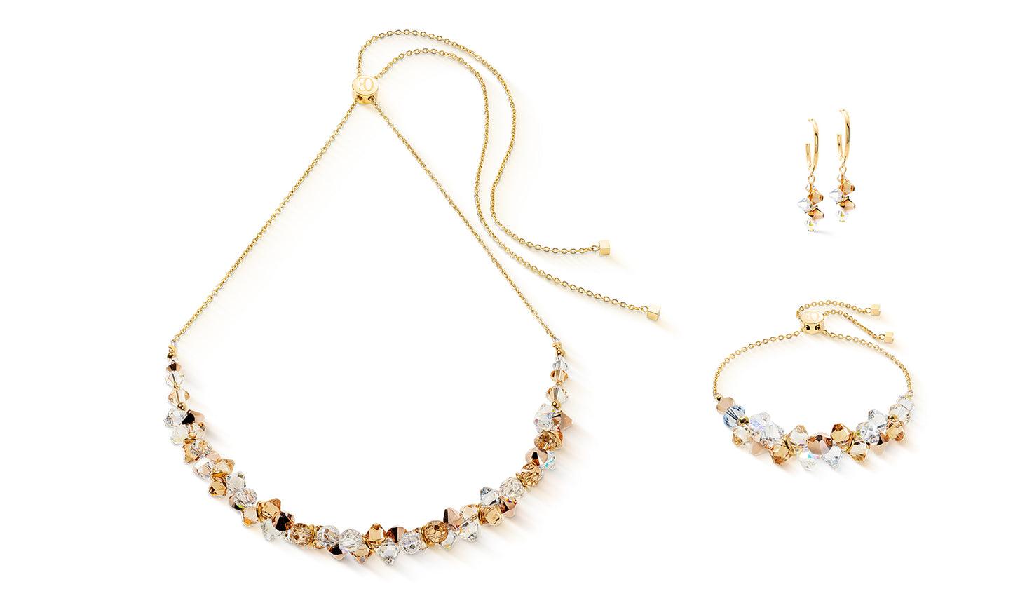 Dancing Crystals bracelet gold-beige