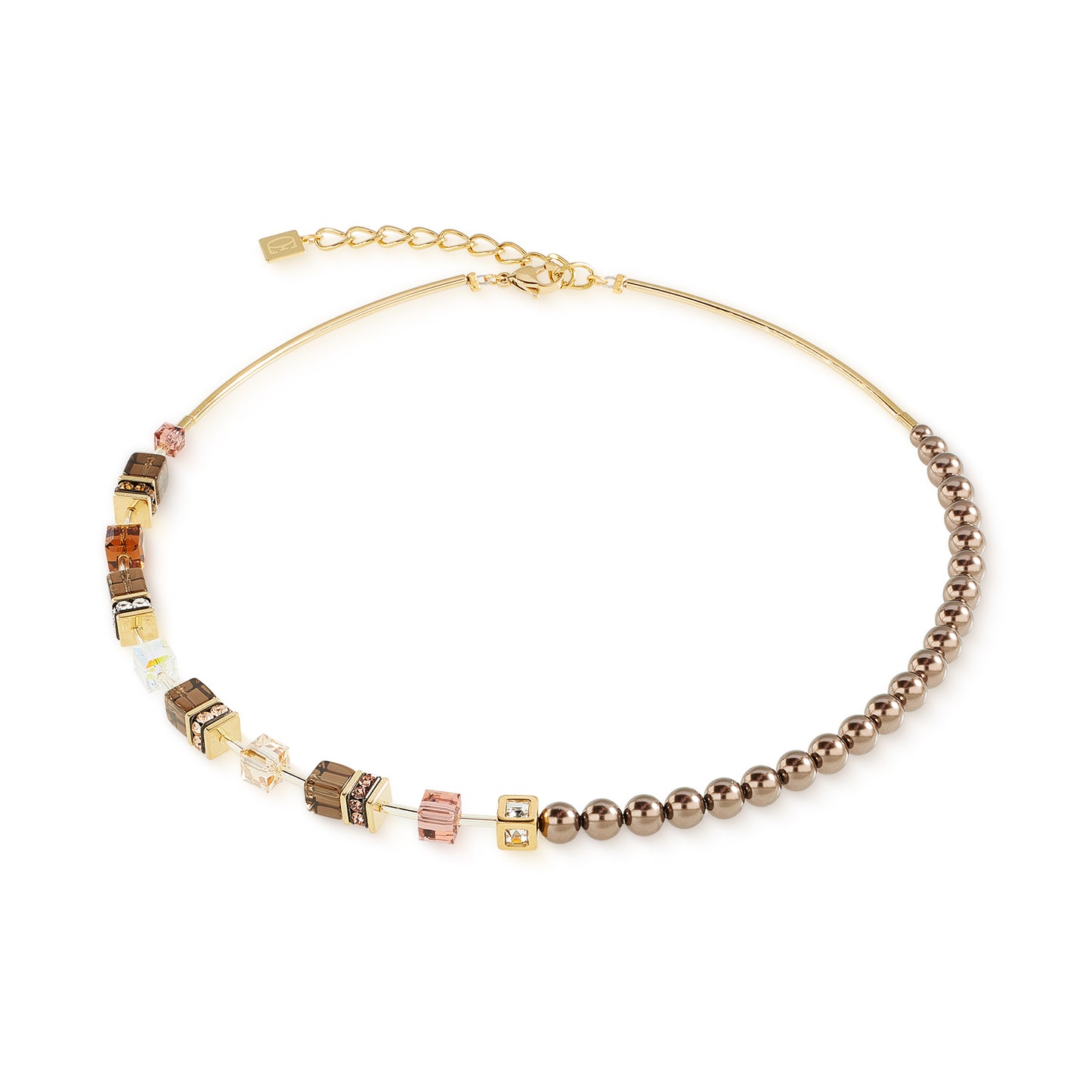 GeoCUBE® Precious Fusion Pearls Necklace Mocha Mousse