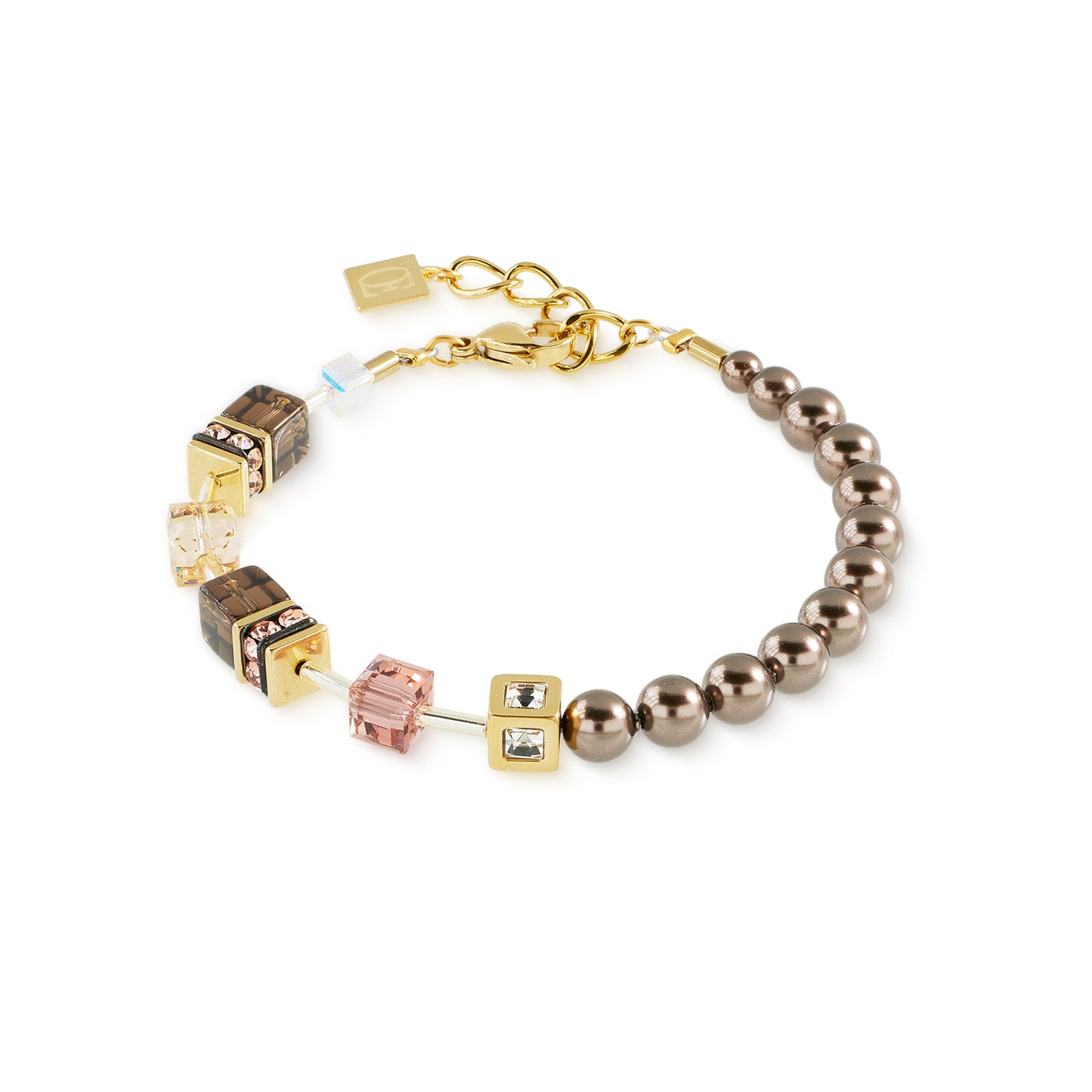 GeoCUBE® Precious Fusion Pearls Bracelet Mocha Mousse
