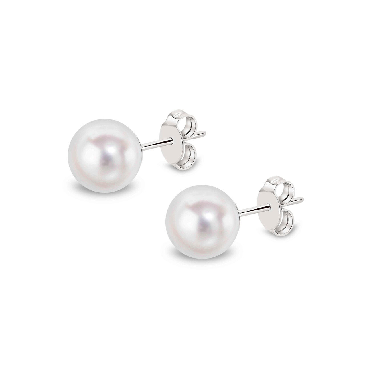 18ct White Gold AAA Quality Japanese Akoya Pearl Studs