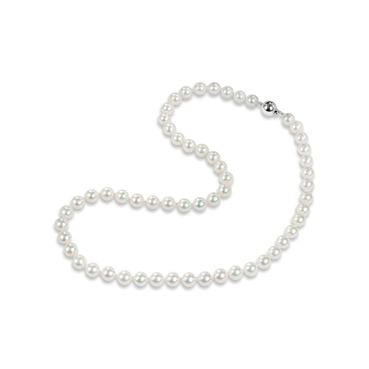 18ct White Gold AAA Quality Japanese Akoya Pearl Necklace