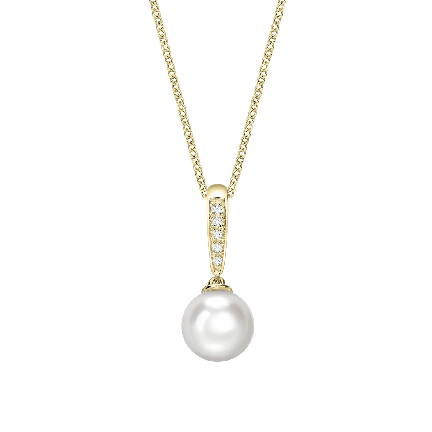 9ct Freshwater Pearl & Diamond Pendant