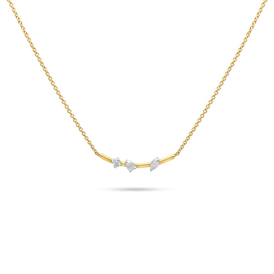 14ct Gold Mixed Shape Diamond Necklace