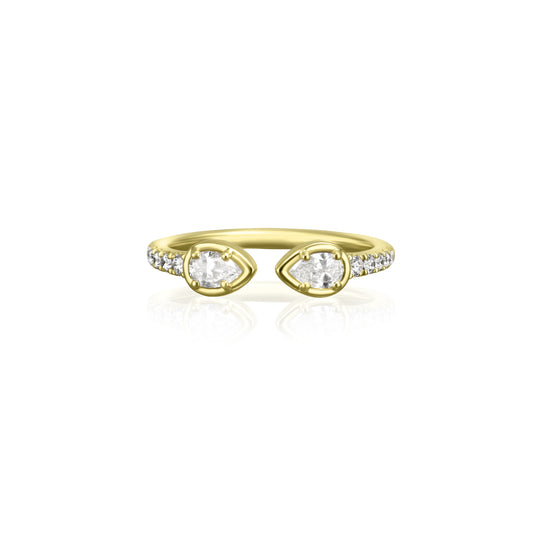 14ct Gold Classic and Modern Ring with Diamonds