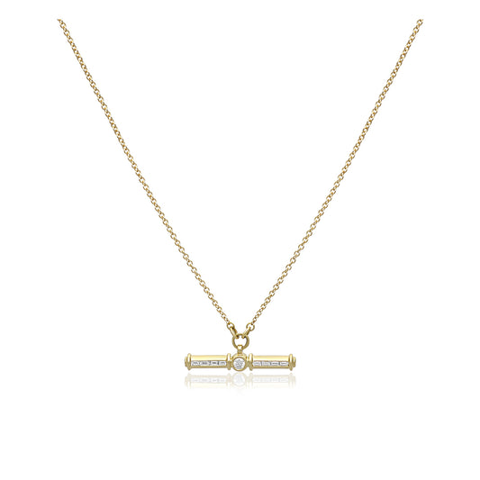 14ct T-bar Diamonds Necklace