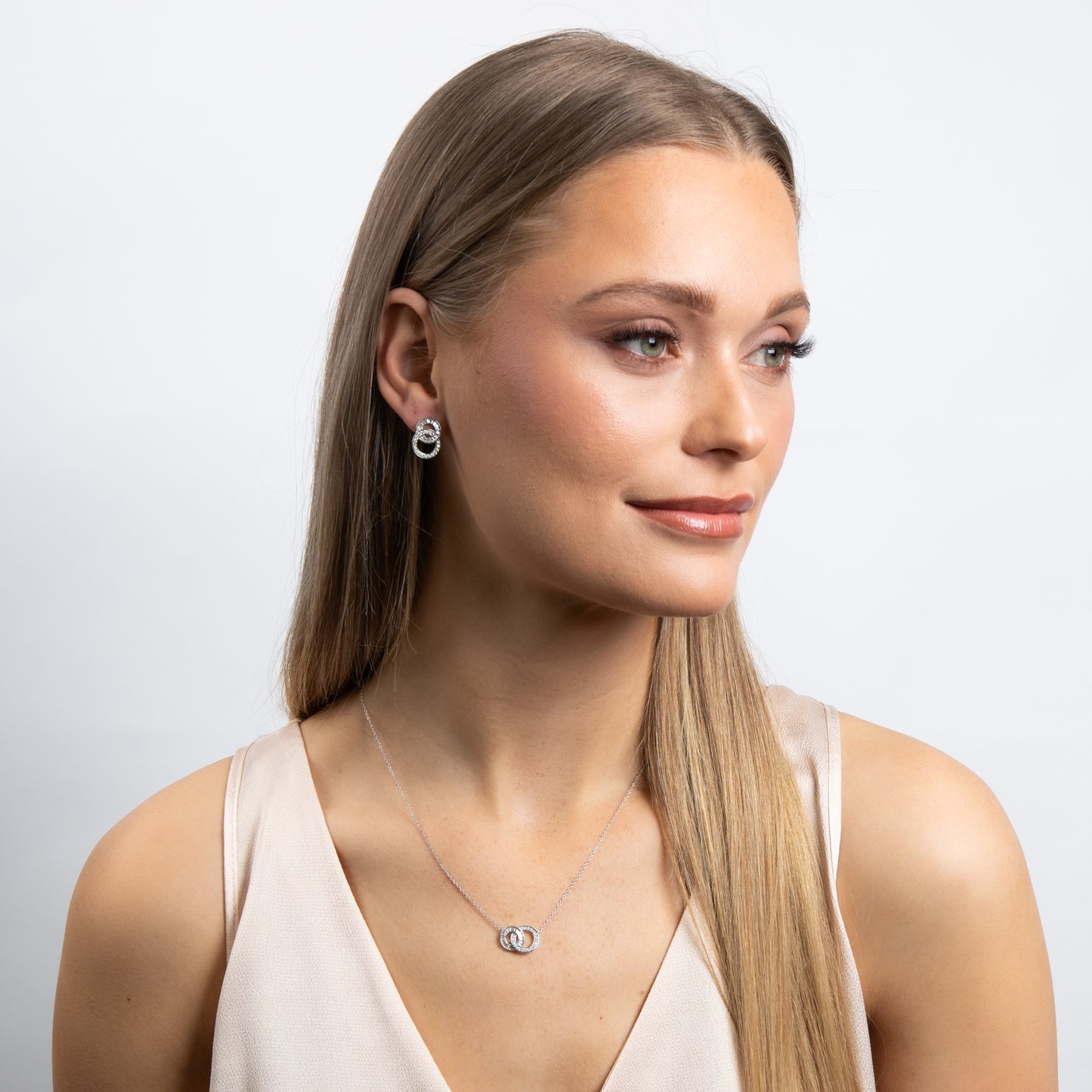 Linked Circles Stud Earrings