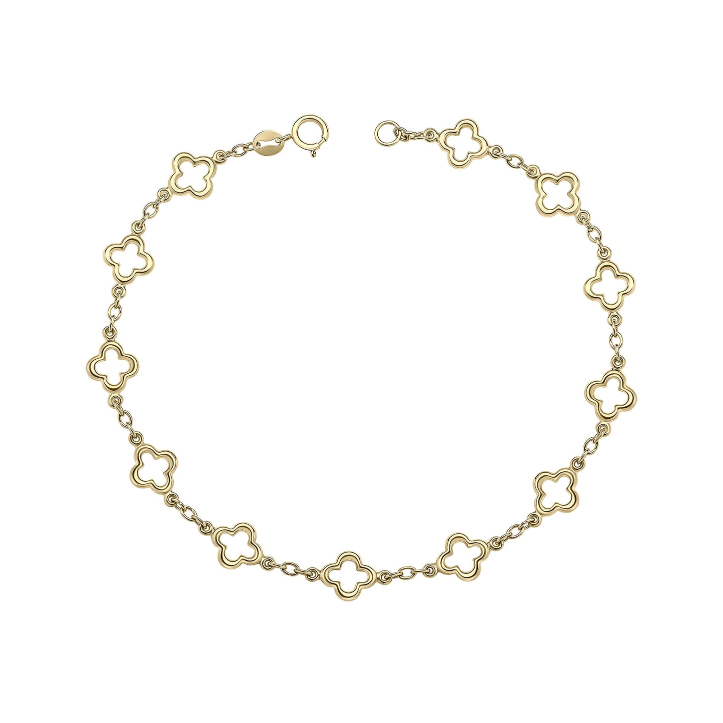 Quatrefoil Station Bracelet in 9ct Gold