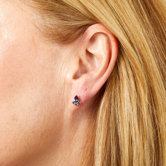 Barcelona Cluster Stud Earrings in 9ct Gold