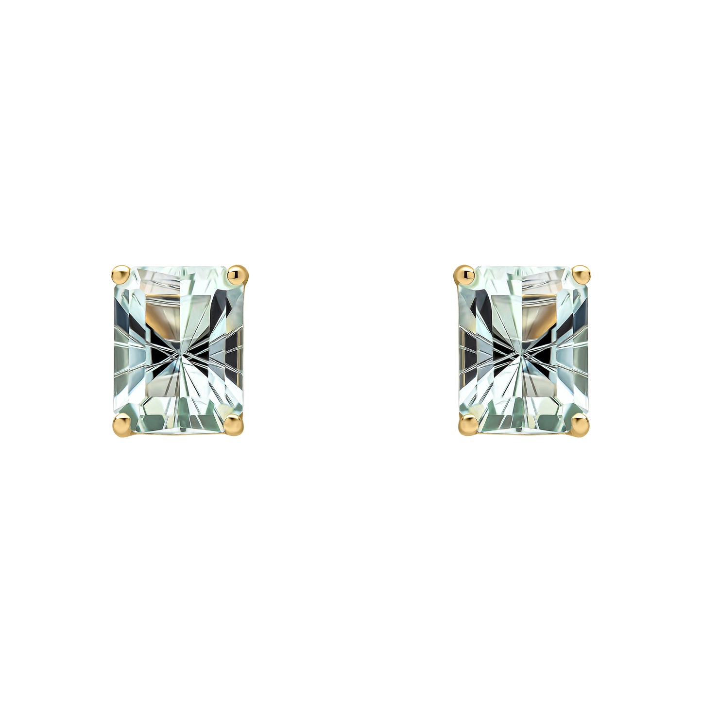 Octagonal Fancy Cut Amethyst Stud Earrings in 9ct Gold