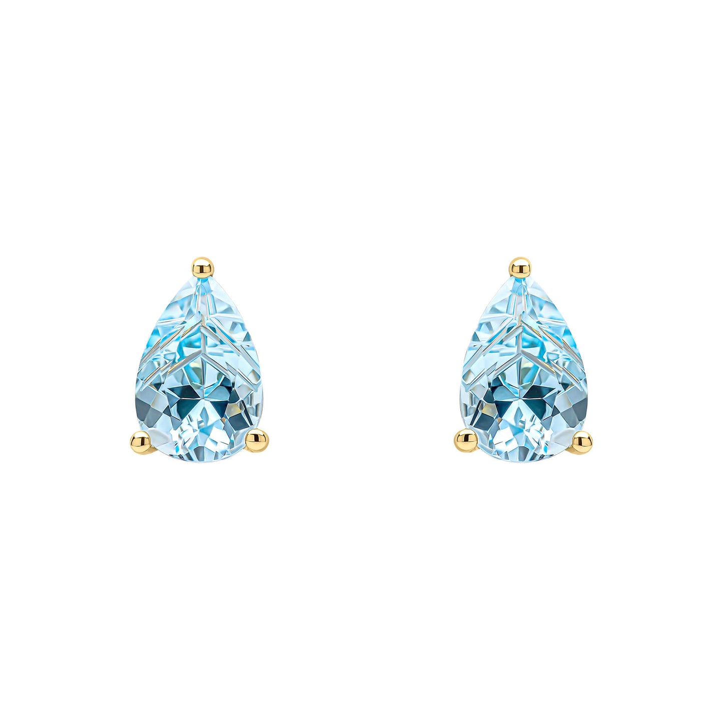 Pear Fancy Cut Topaz Stud Earrings in 9ct Gold