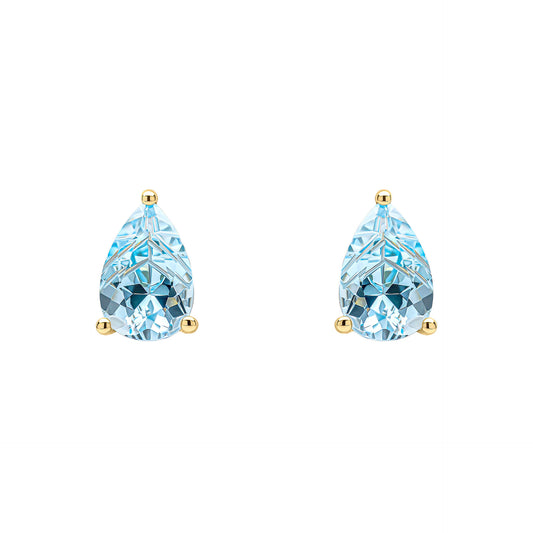 Pear Fancy Cut Topaz Stud Earrings in 9ct Gold