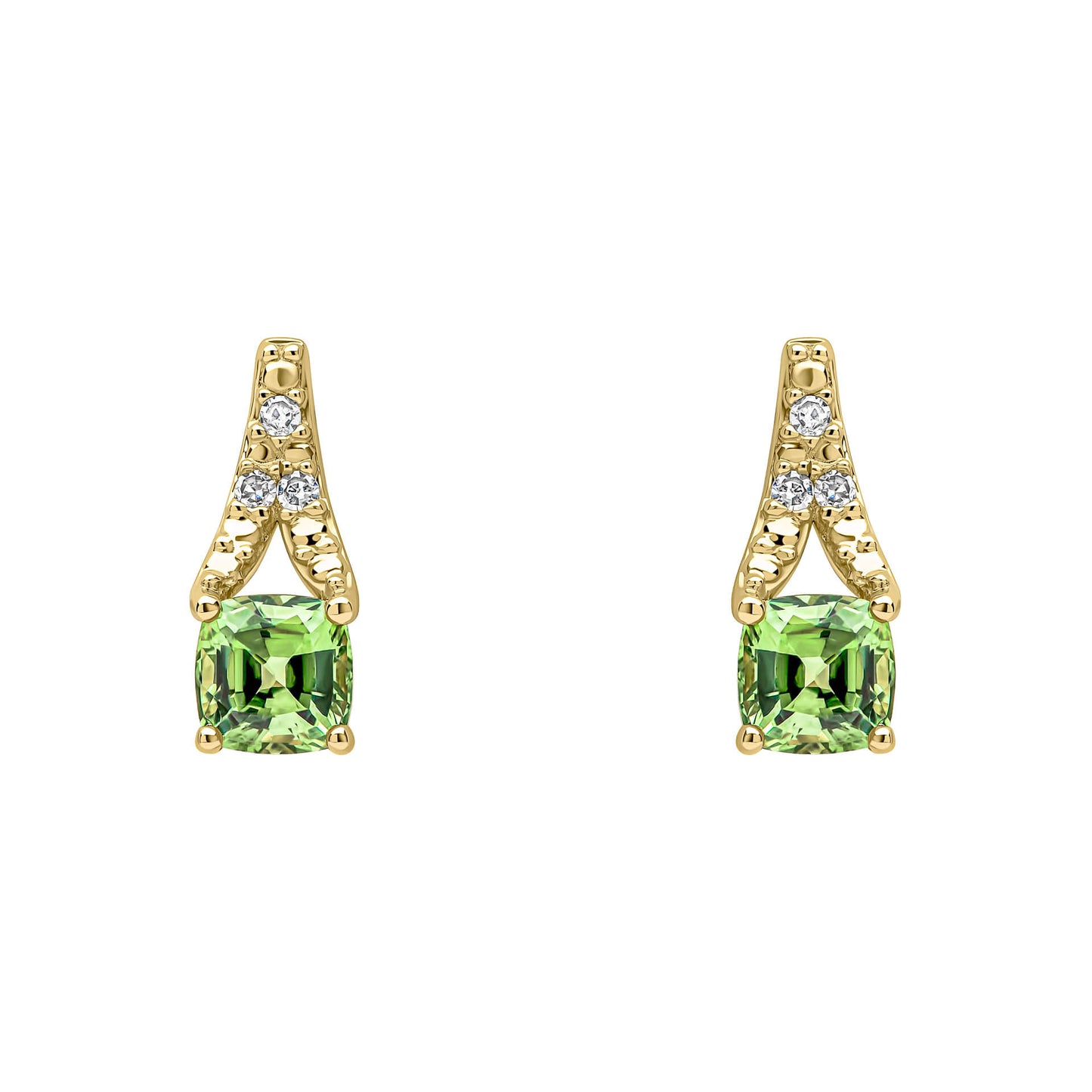 Rose Cut Sapphire and Diamond Drop Earrings in 9ct Gold