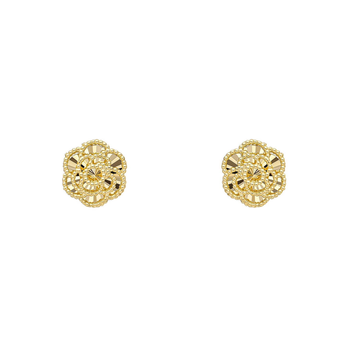 English Rose Stud Earrings in 9ct Gold