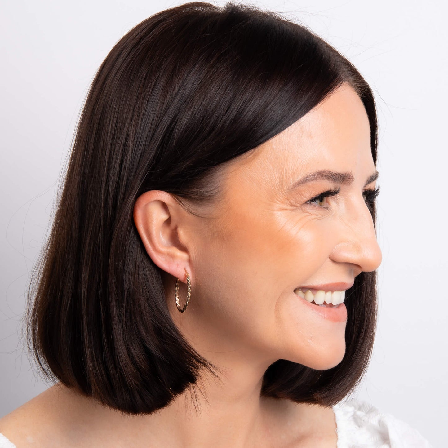 Twisted Rope Hoop Earrings in 9ct Gold