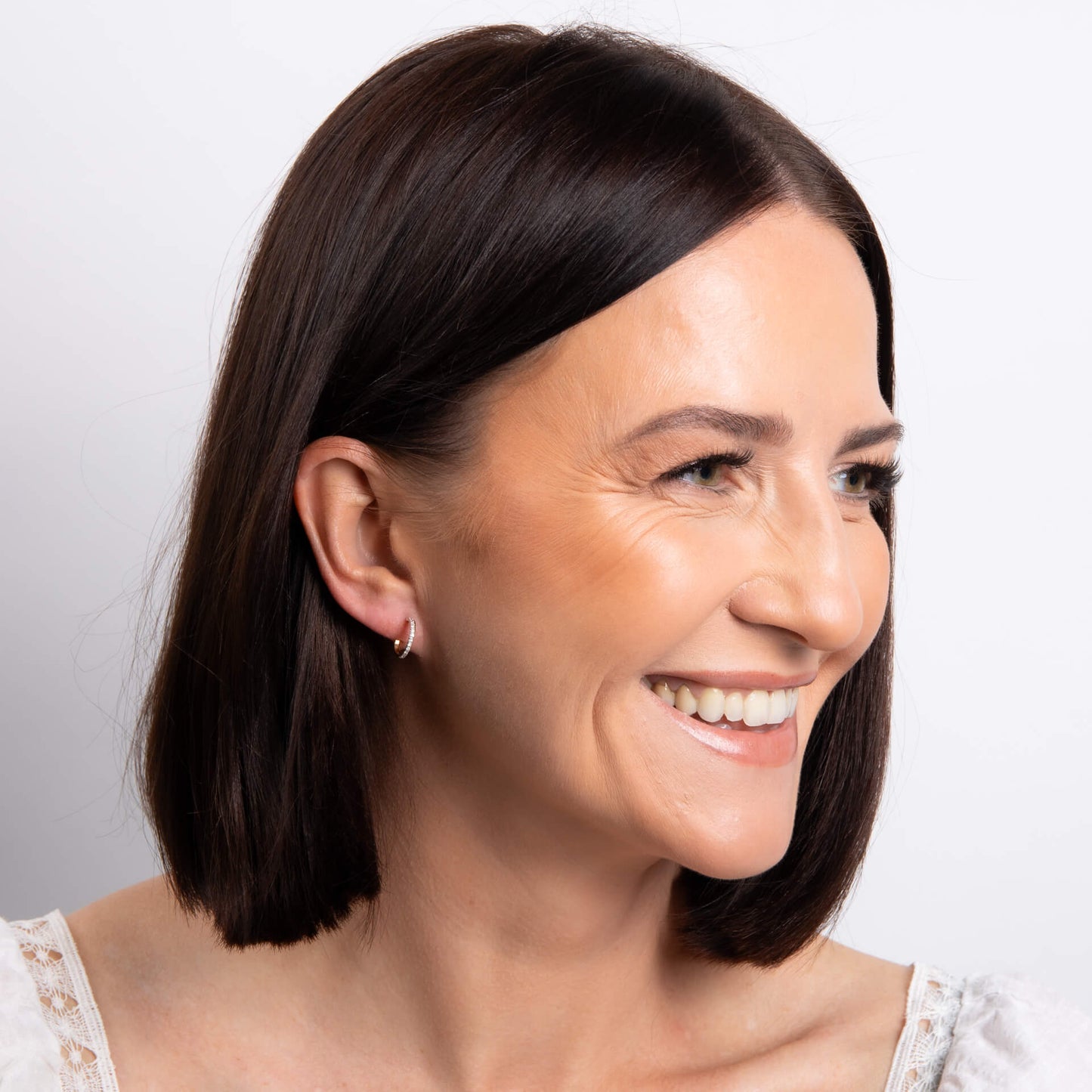Diamond Double Hoop Earrings in 9ct Gold