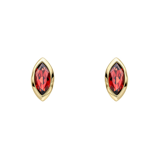 Marquise Garnet Stud Earrings in 9ct Gold