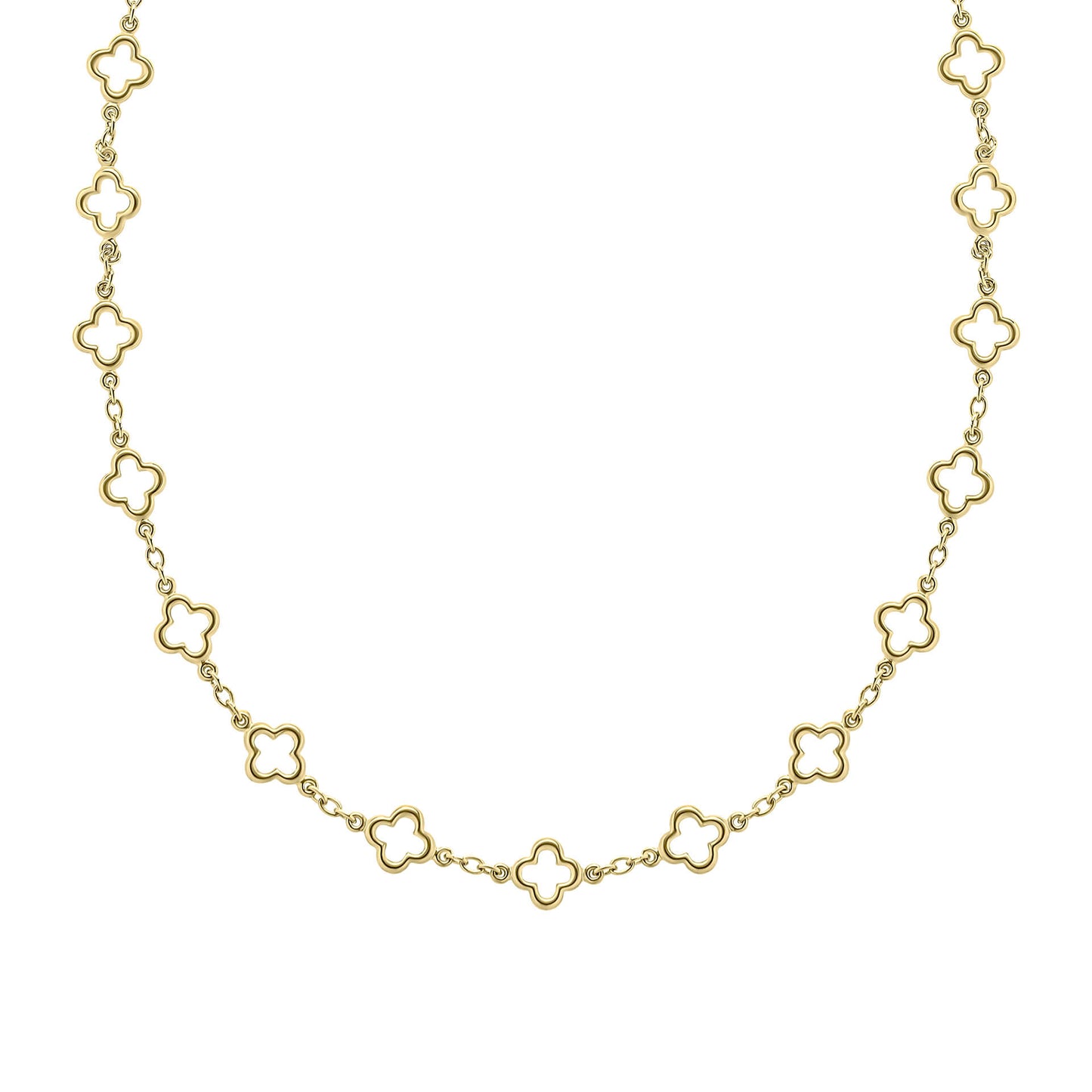 Quatrefoil Station Necklace in 9ct Gold
