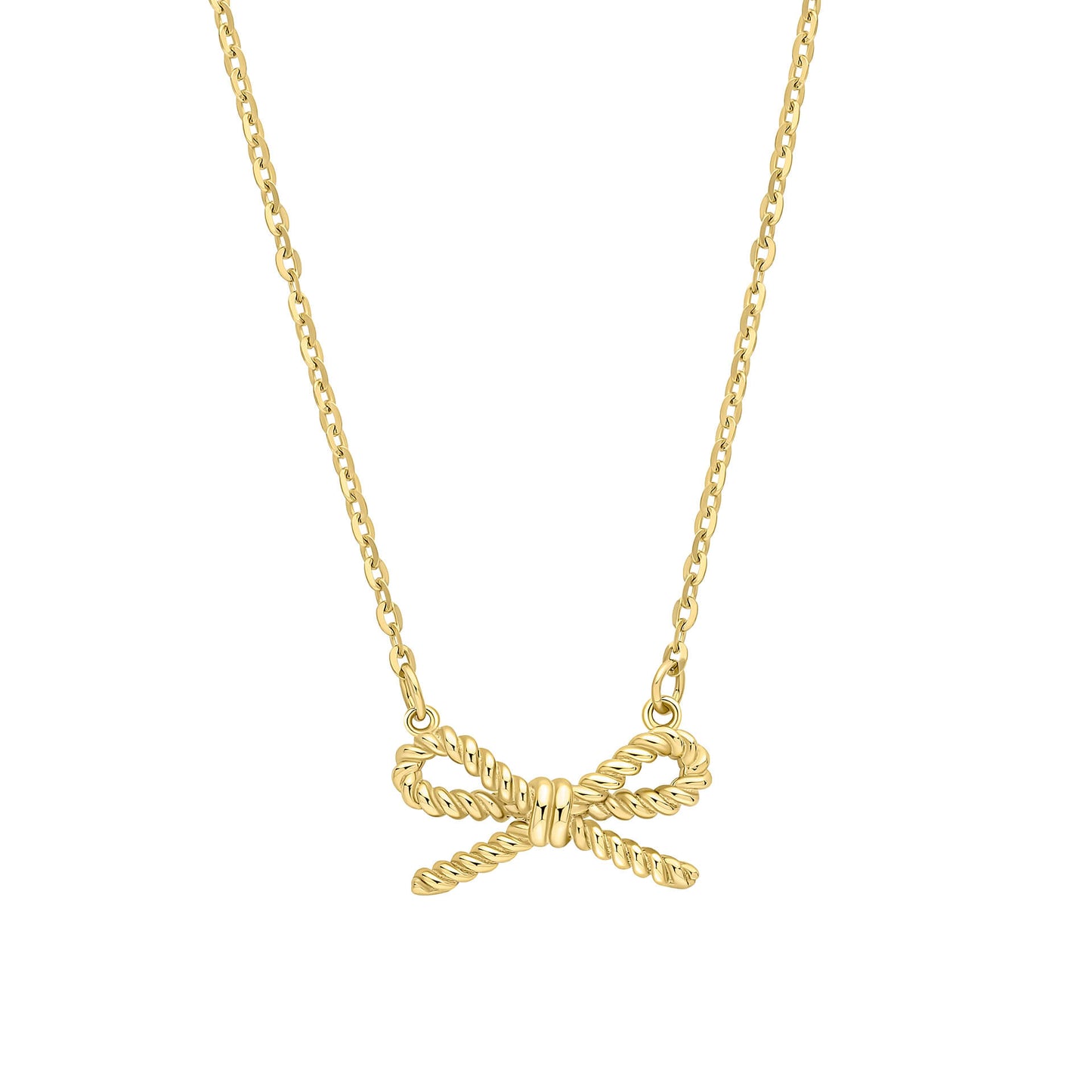 Rope Bow Necklace in 9ct Gold