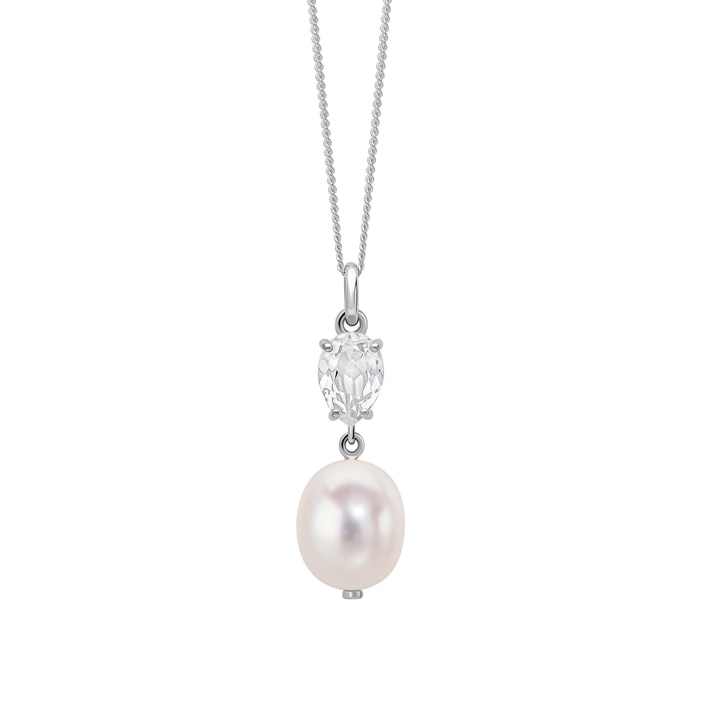 Baroque Pearl and Topaz Pendant in 9ct Gold