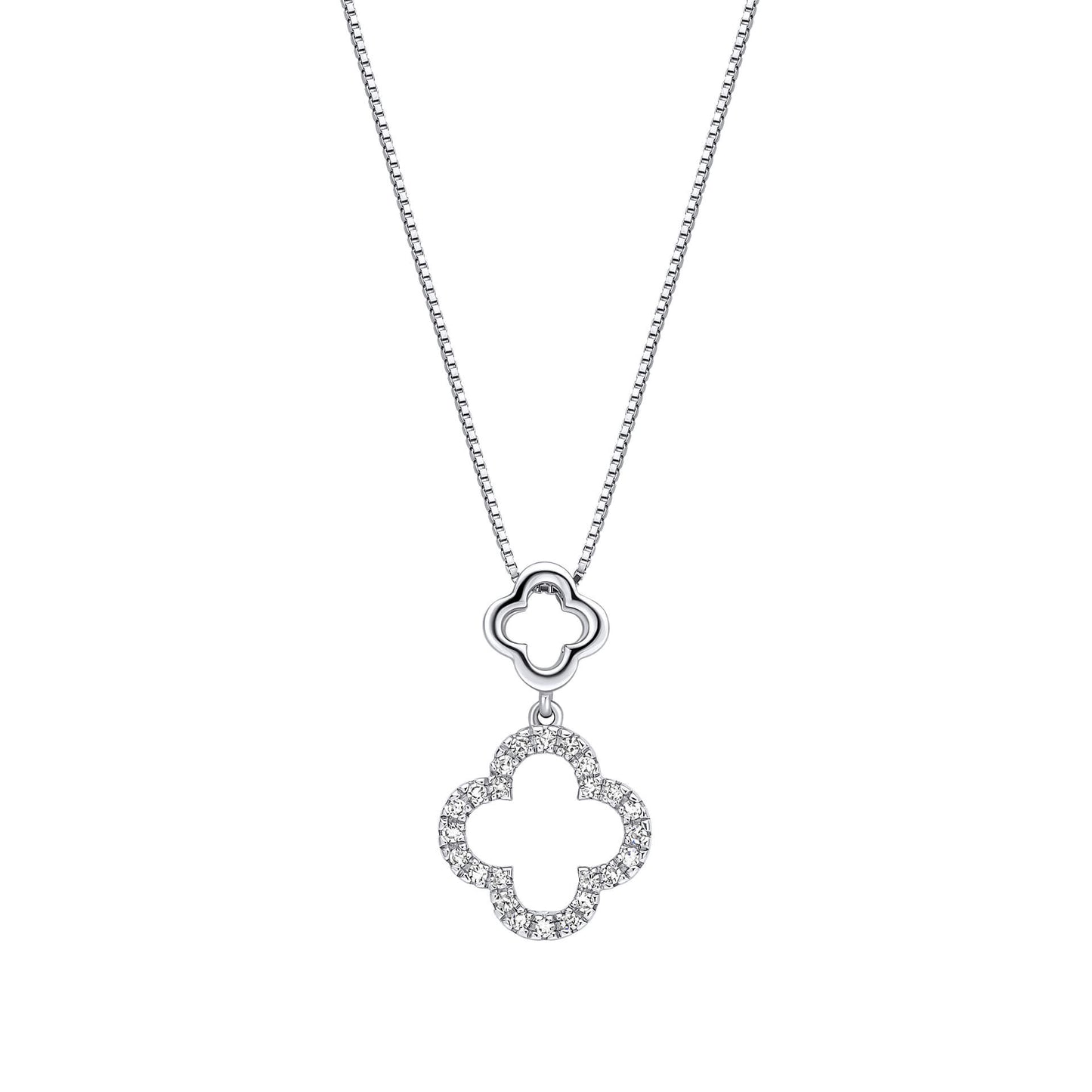 Diamond Quatrefoil Pendant in 9ct Gold