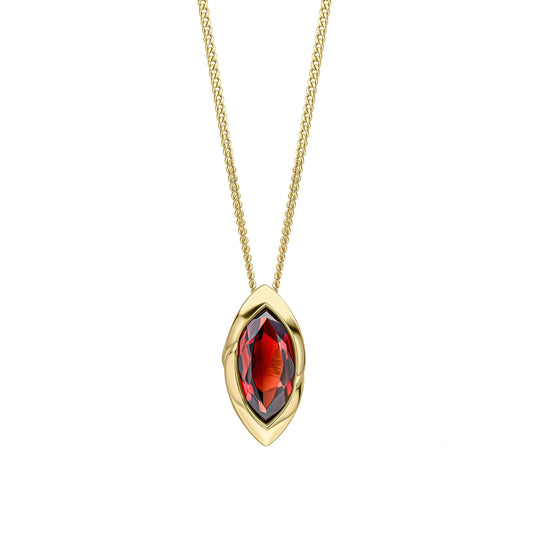 Marquise Garnet Pendant in 9ct Gold