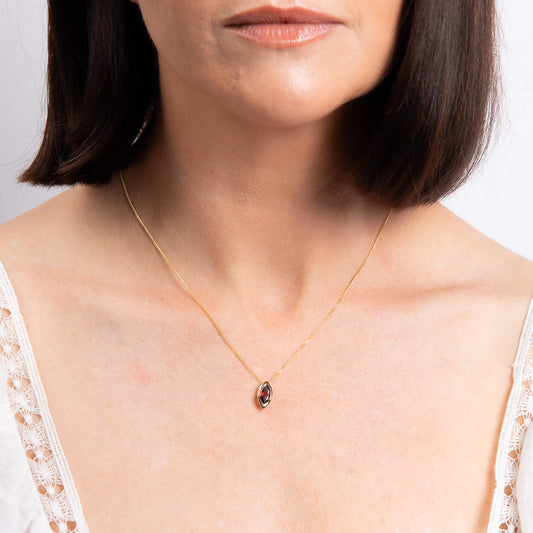 Marquise Garnet Pendant in 9ct Gold