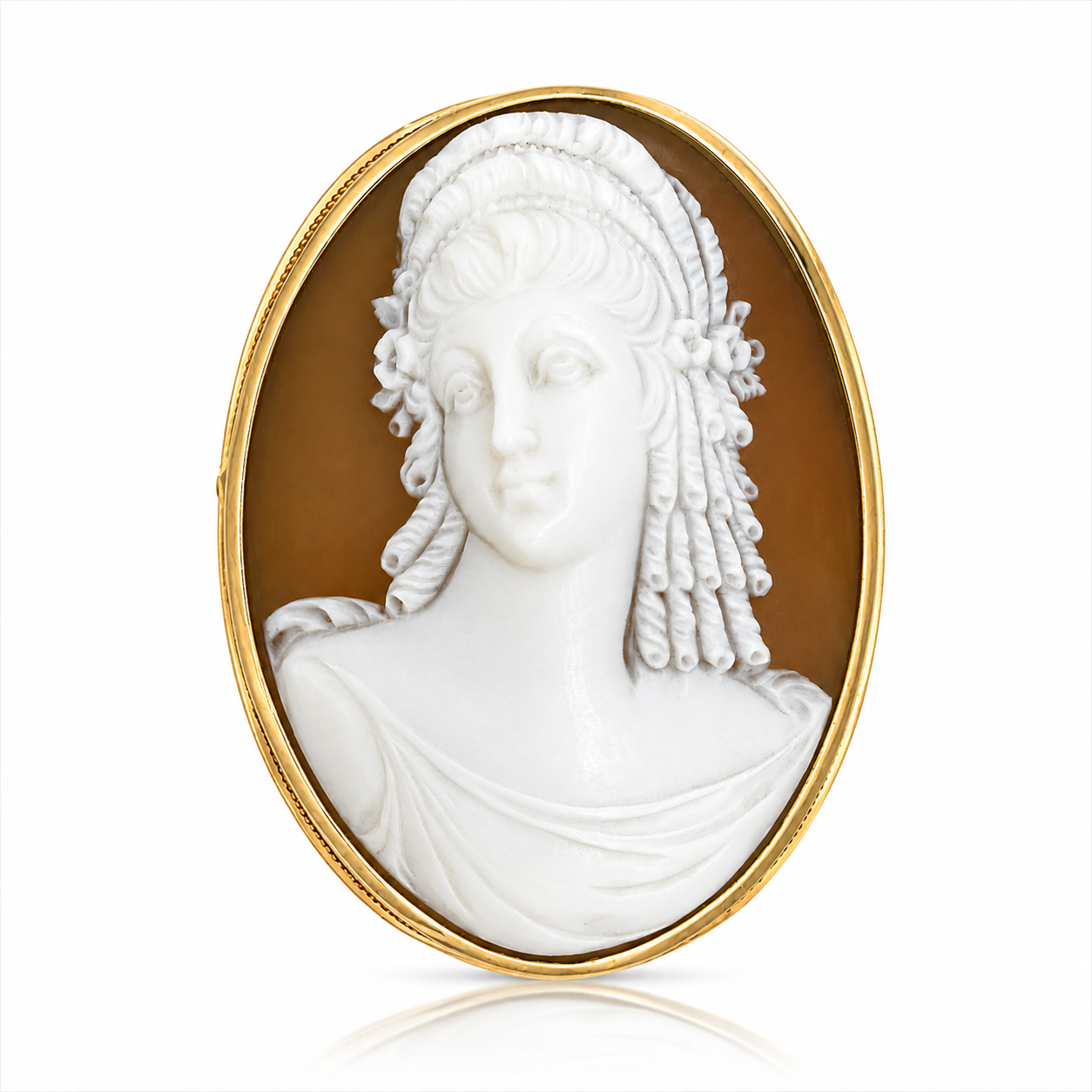 Antique Victorian 9ct Gold Cameo Brooch