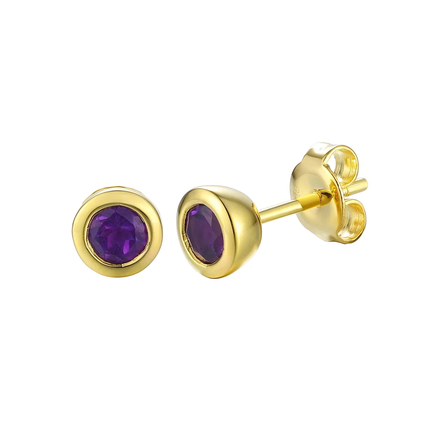 Rubover Amethyst 4mm Stud