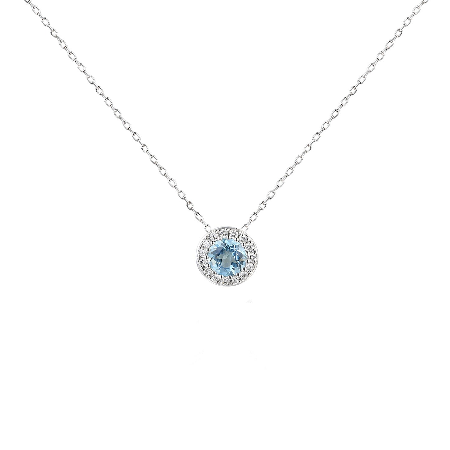 Aquamarine Cluster Necklace
