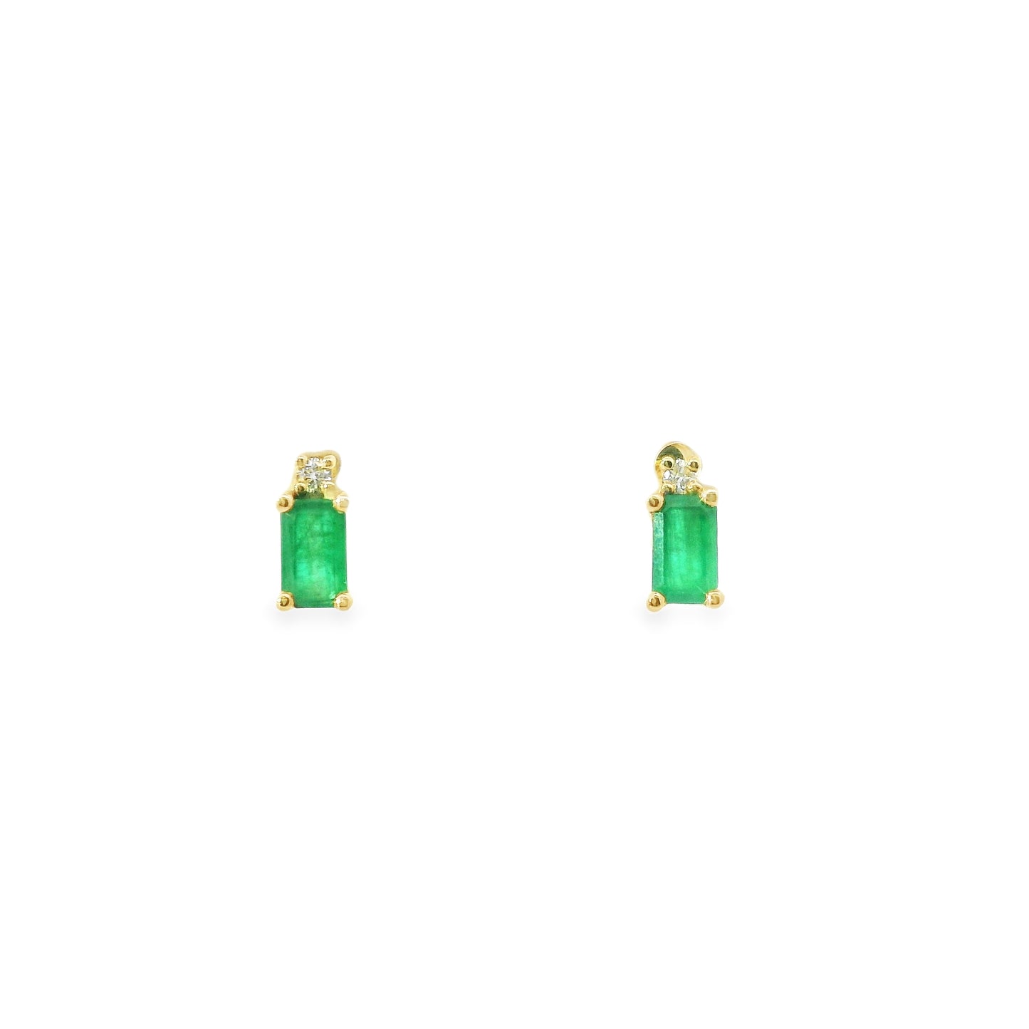 9ct Emeralnd and Diamonds Earings