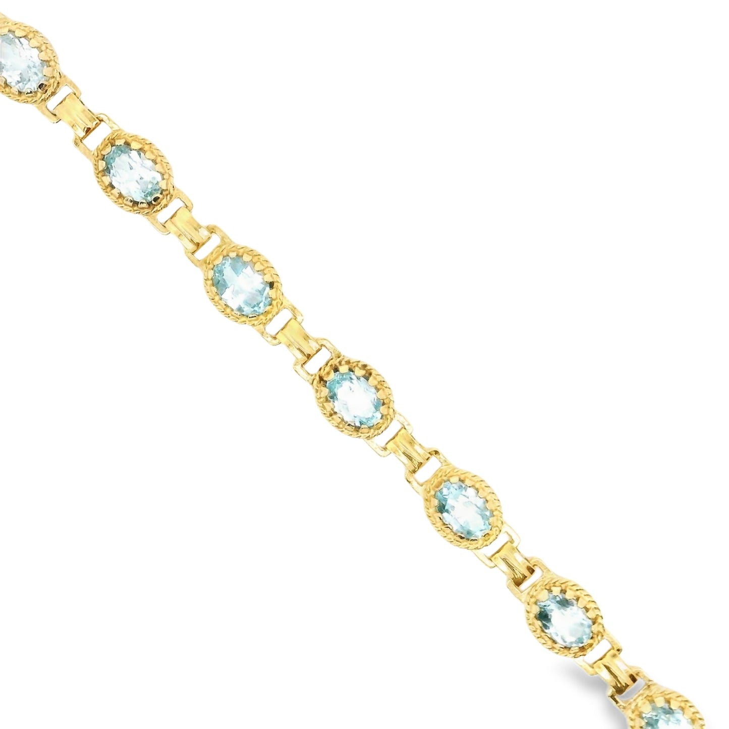 9ct Gold and Aquamarine Bracelet