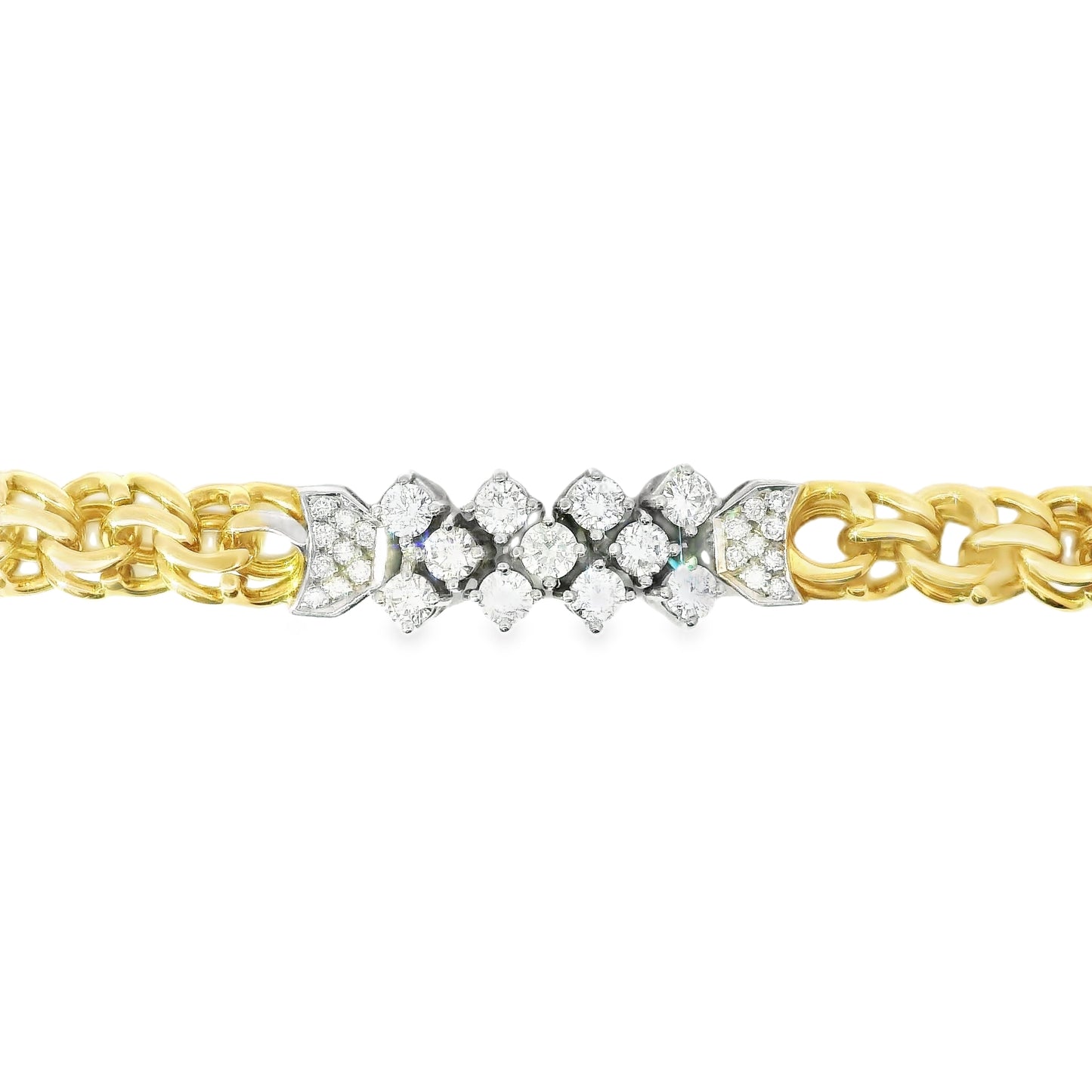 18ct Yellow and White Gold Bracelet with Diamonds