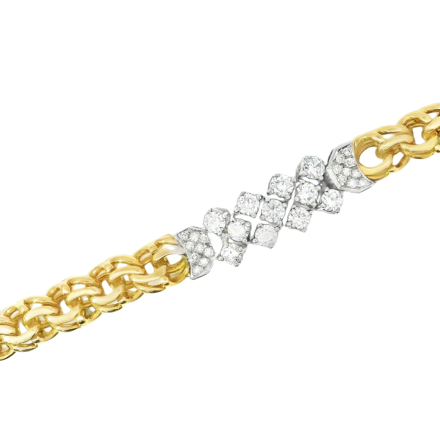 18ct Yellow and White Gold Bracelet with Diamonds