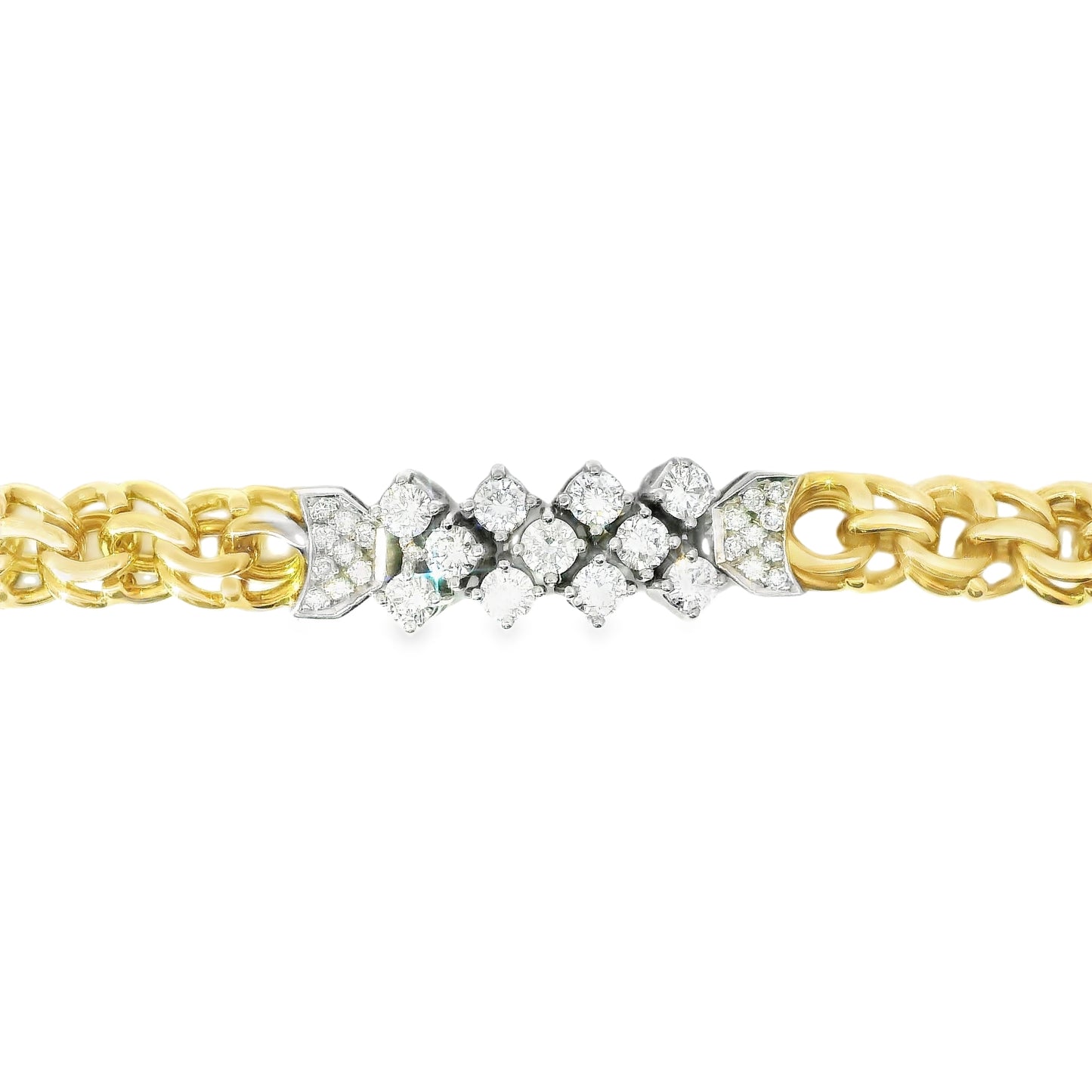 18ct Yellow and White Gold Bracelet with Diamonds