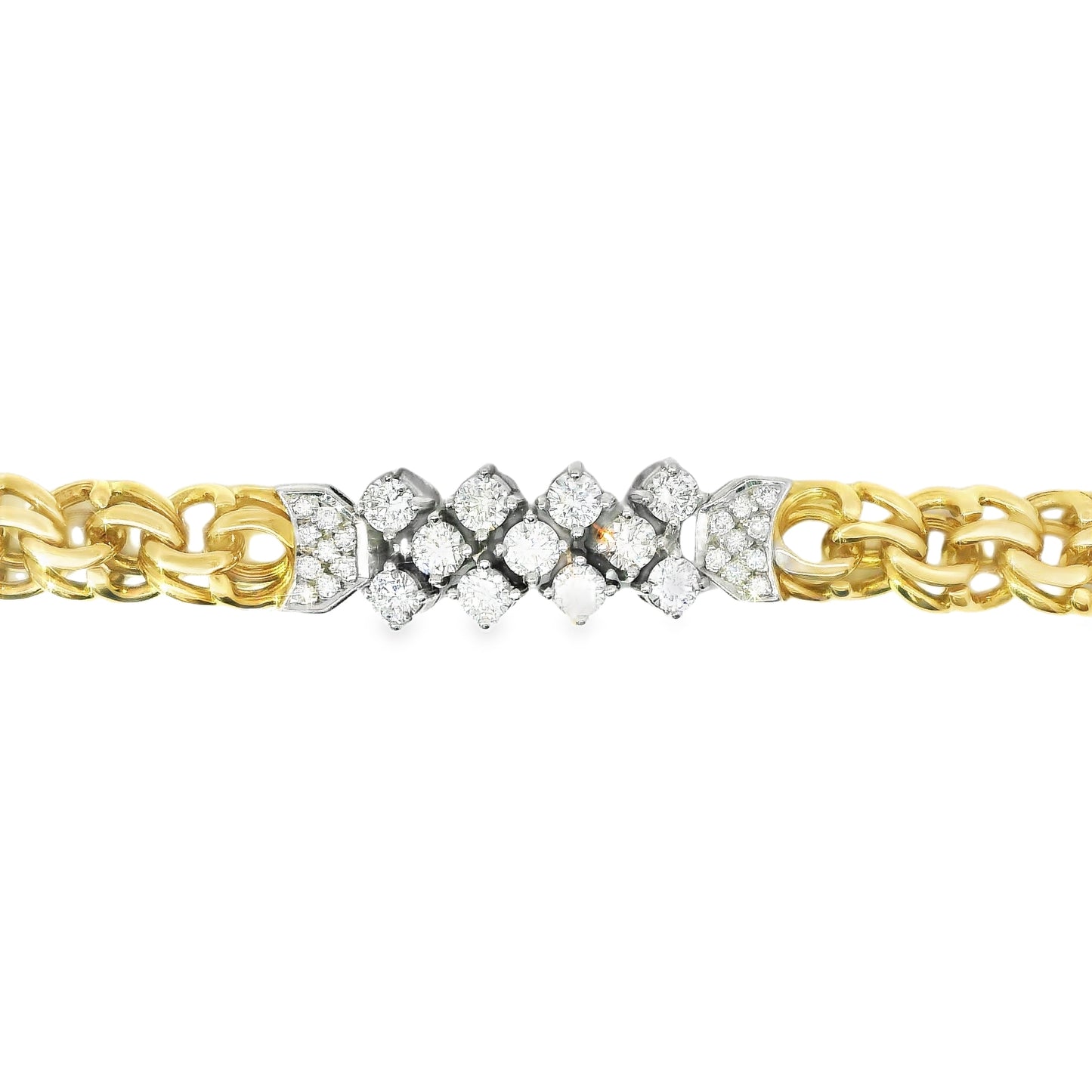 18ct Yellow and White Gold Bracelet with Diamonds