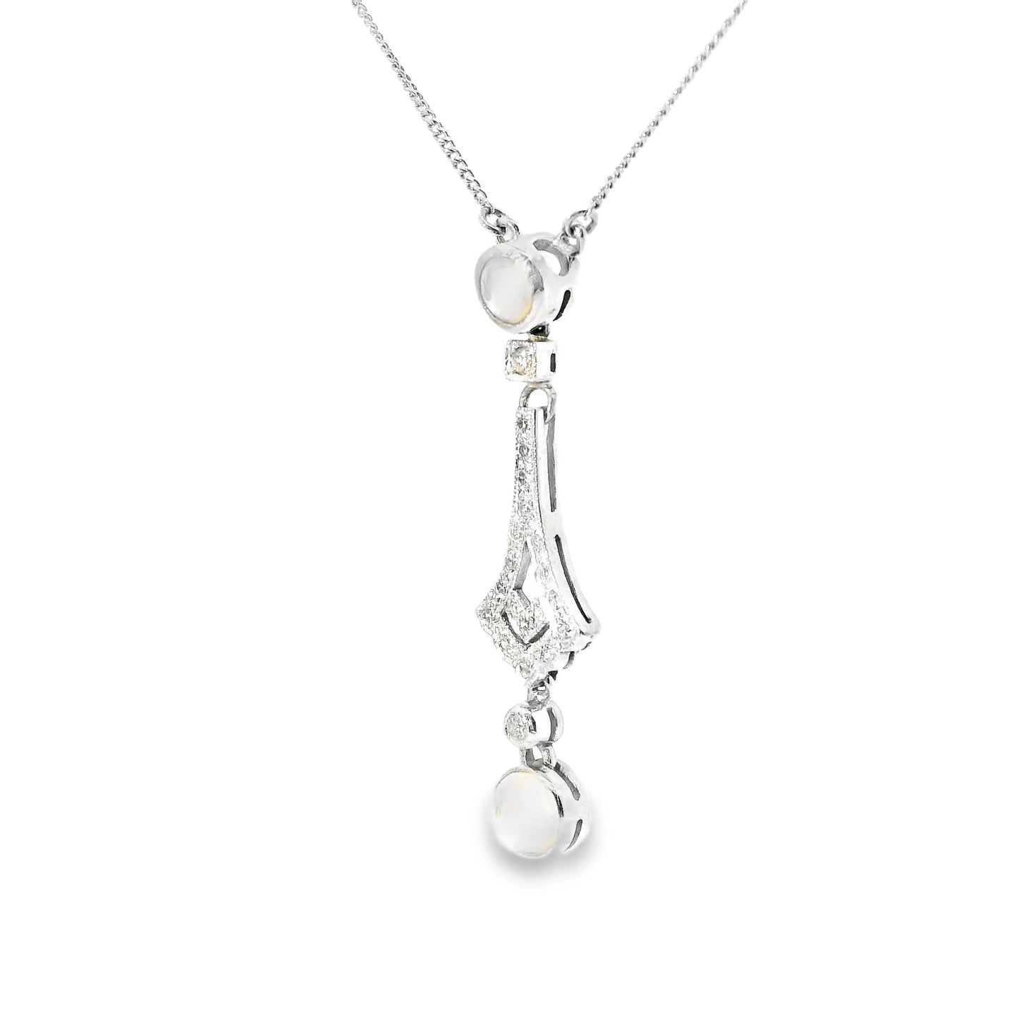 9ct Art Nouveau Pendant with Opals and Diamonds