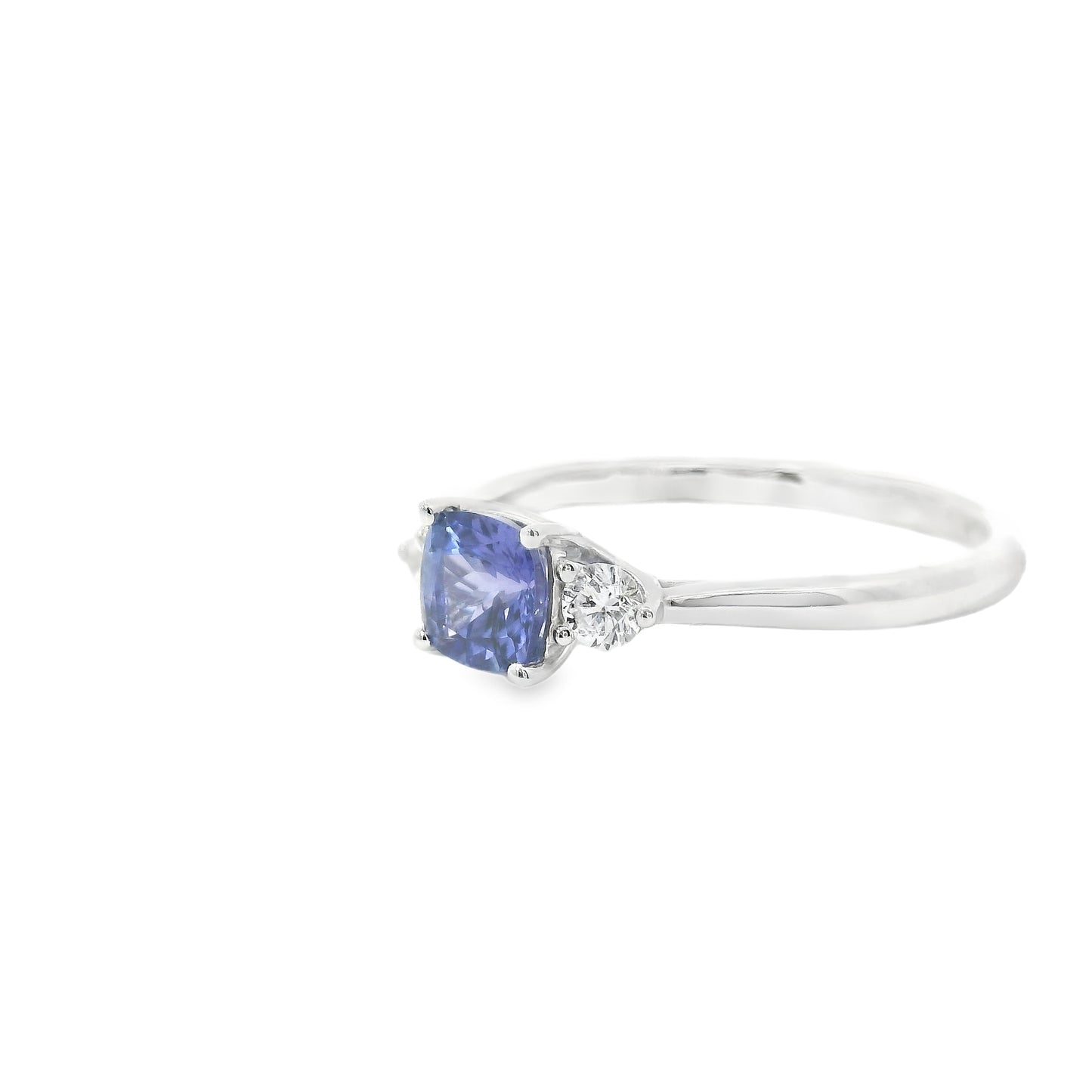9ct White Gold Ring with Tanzanite and Diamonds