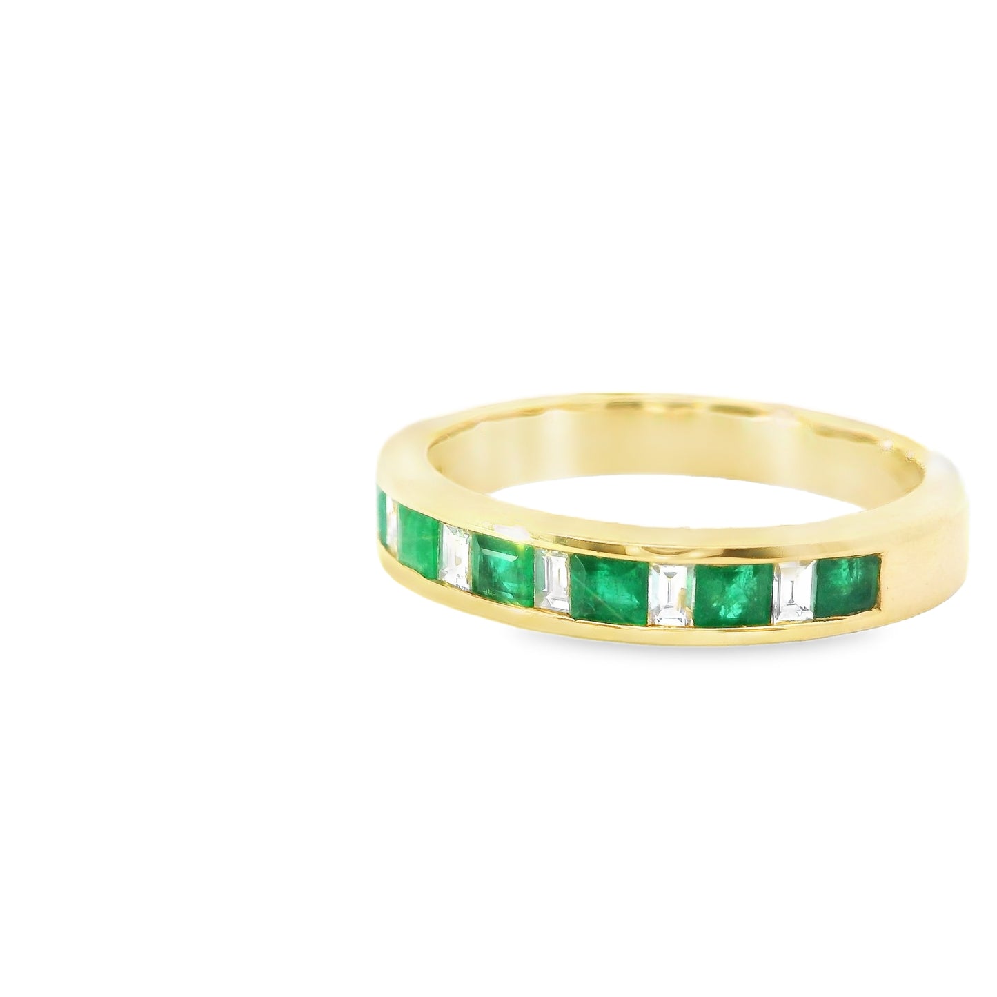 9ct Gold Ring with Diamonds and Emeralds