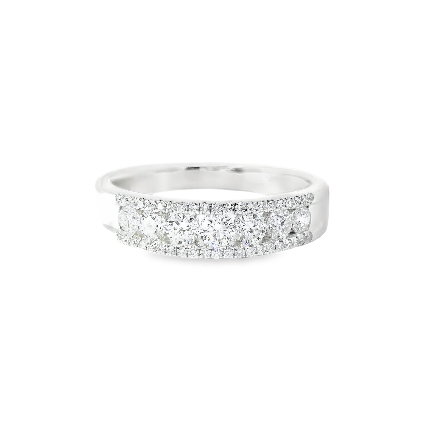18ct White Gold Half Eternity Band with Diamonds