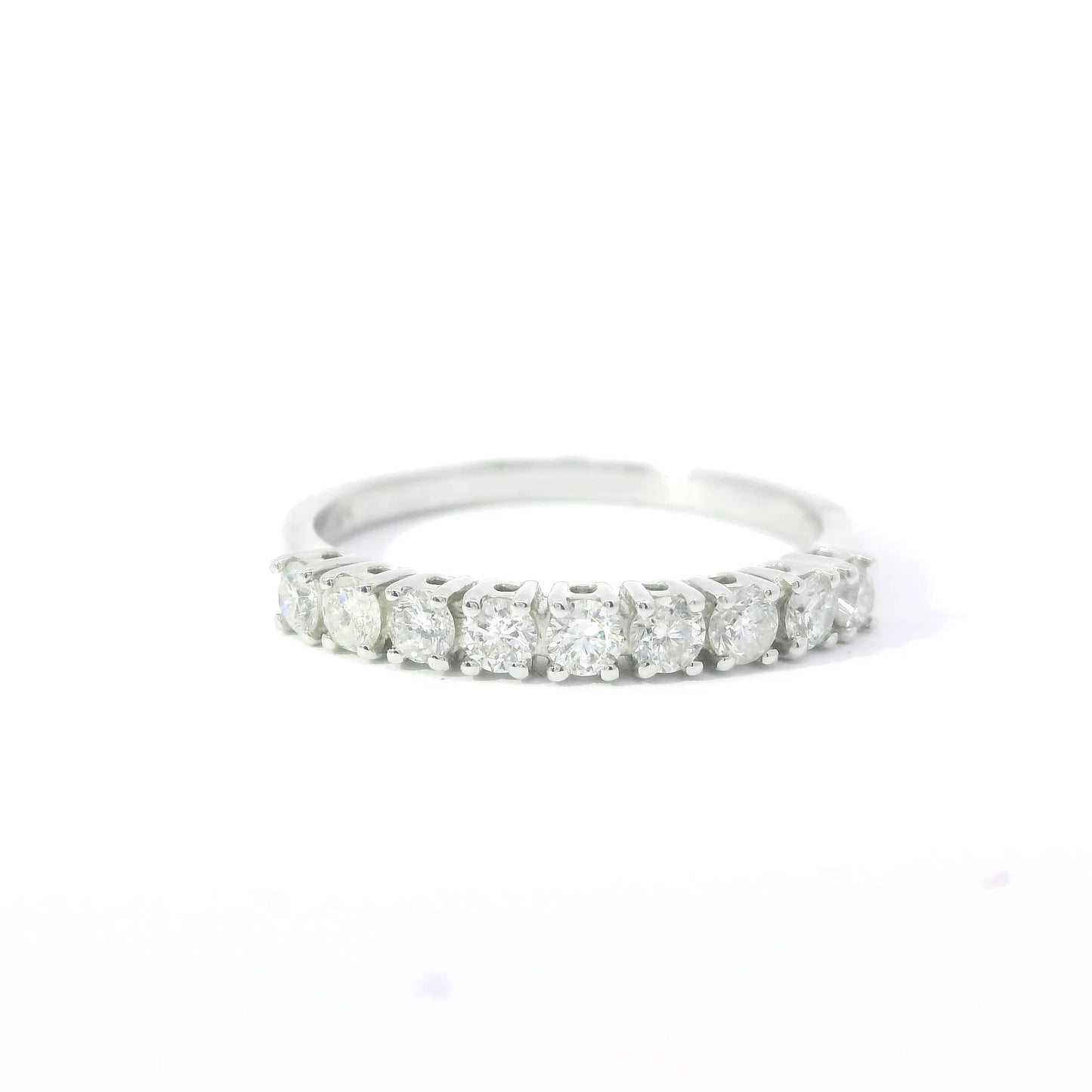 9ct White Gold Band with Diamonds