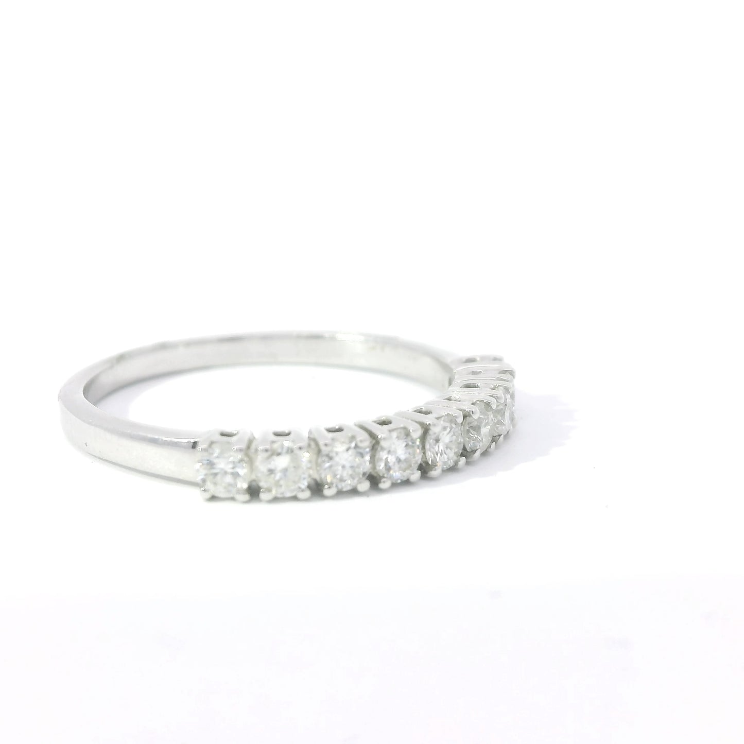9ct White Gold Band with Diamonds